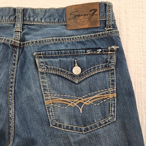 Vintage Seven 7 Bootcut Jeans Men's 36x32 Dark Wash Relaxed Fit 100% Cotton EUC - Picture 15 of 16